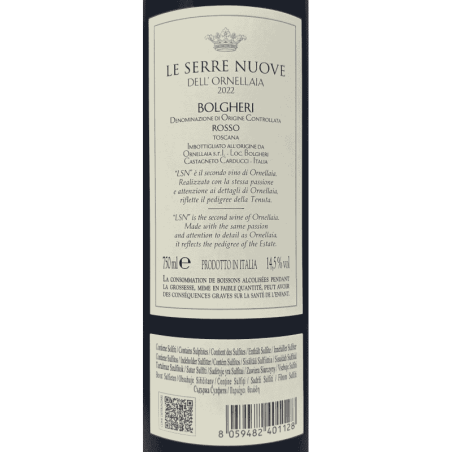 Le Serre Nuove dell'Ornellaia Bolgheri DOC 2022 - Tenuta dell'Ornellaia