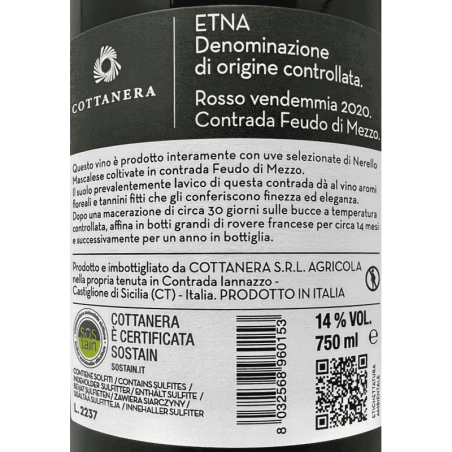 Etna Rosso Contrada Feudo di Mezzo DOC 2020 - Cottanera