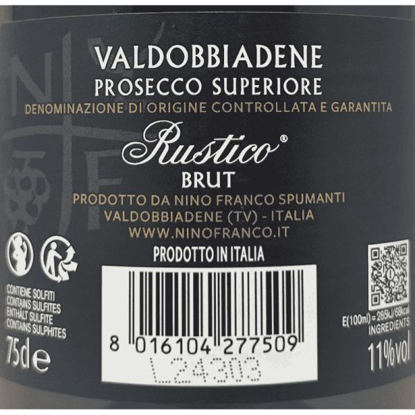 Prosecco Valdobbiadene Superiore Rustico Brut DOCG - Nino Franco Prosecco Valdobbiadene Superiore Rustico Brut DOCG - Nino Franco