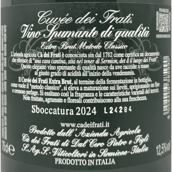 Spumante Metodo Classico Cuvee dei Frati Extra Brut VSQ - Ca dei Frati Spumante Metodo Classico Cuvee dei Frati Extra Brut VSQ - Ca dei Frati