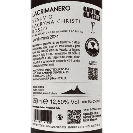 Lacryma Christi Rosso del Vesuvio Lacrimanero DOP 2024 - Cantine Olivella