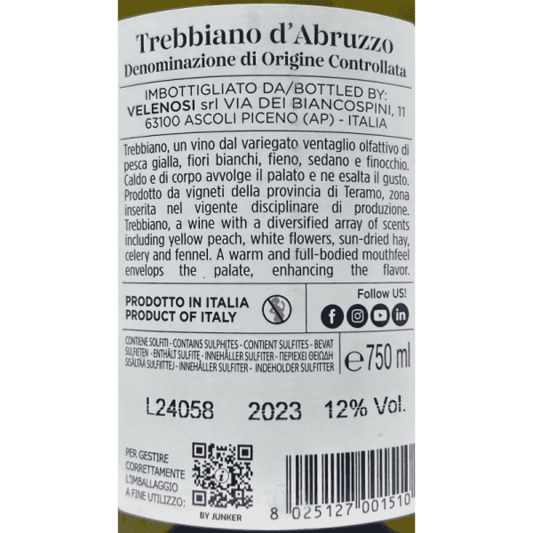 Trebbiano d'Abruzzo Prope DOC 2023 - Velenosi Trebbiano d'Abruzzo Prope DOC 2023 - Velenosi