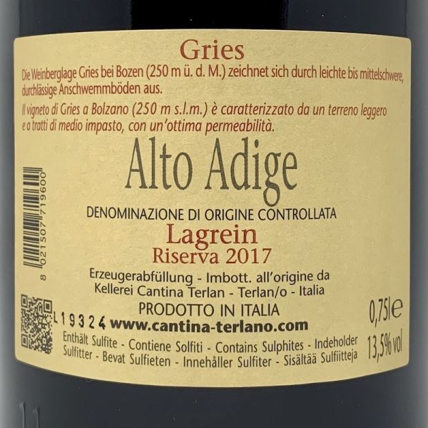 Lagrein Riserva Gries Alto Adige DOC... Lagrein Riserva Gries Alto Adige DOC...