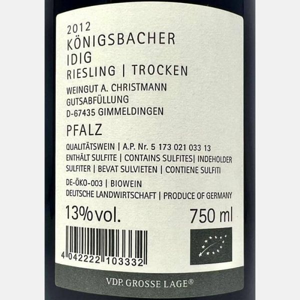 Riesling Königsbacher Idig Großes Gewächs trocken 2012 Bio - Christmann Riesling Königsbacher Idig Großes Gewächs trocken 2012 Bio - Christmann