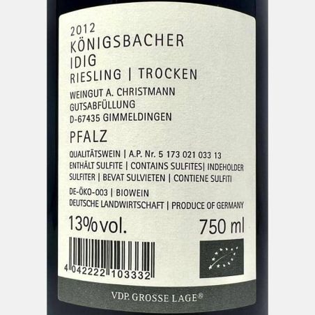 Riesling Königsbacher Idig Großes Gewächs trocken 2012 Bio - Christmann