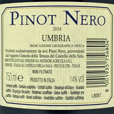Pinot Nero Umbria IGT 2016 - Antinori Castello della Sala