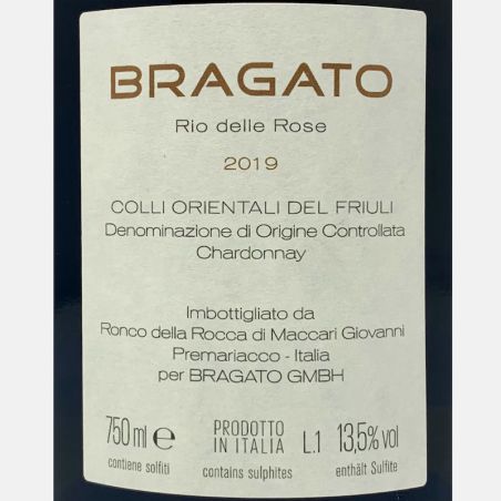 Chardonnay Rio delle Rose Colli Orientali Del Friuli DOC 2019 - Bragato