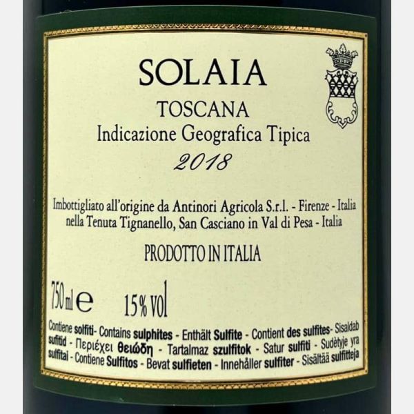 Solaia Toscana IGT 2018 – Antinori Tenuta Tignanello Solaia Toscana IGT 2018 – Antinori Tenuta Tignanello