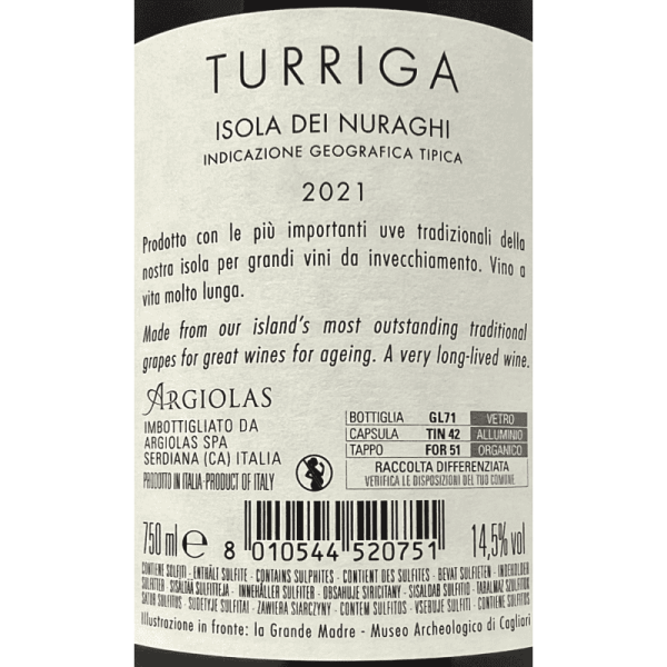Turriga Isola dei Nuraghi IGT 2021 - Argiolas