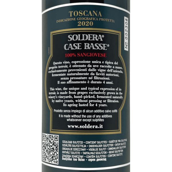 Soldera Case Basse Sangiovese Toscana IGP 2020 - Soldera