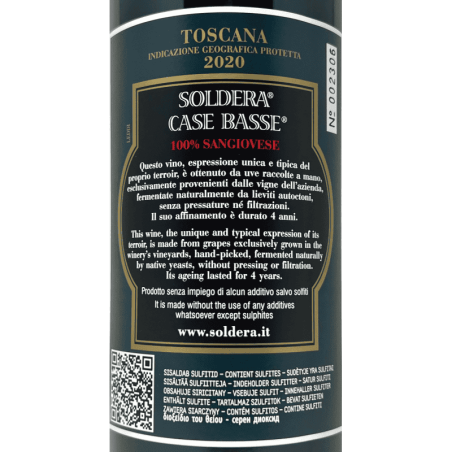 Soldera Case Basse Sangiovese Toscana IGP 2020 - Soldera