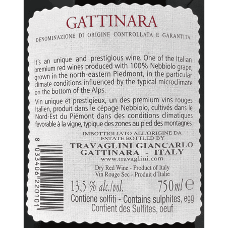 Gattinara DOCG 2021 - Travaglini