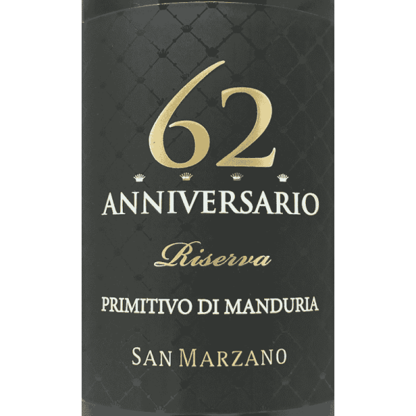 Primitivo di Manduria Riserva Anniversario 62 DOP 2019 - Cantine San Marzano