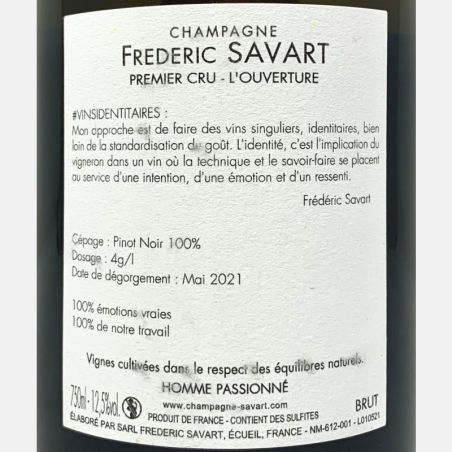 Champagne L'Ouverture Premier Cru Brut - Frederic Savart