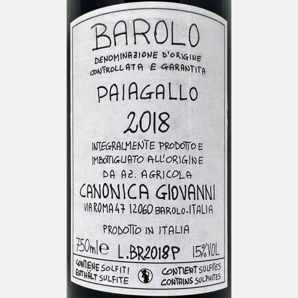 Barolo Paiagallo DOCG 2018 - Giovanni...