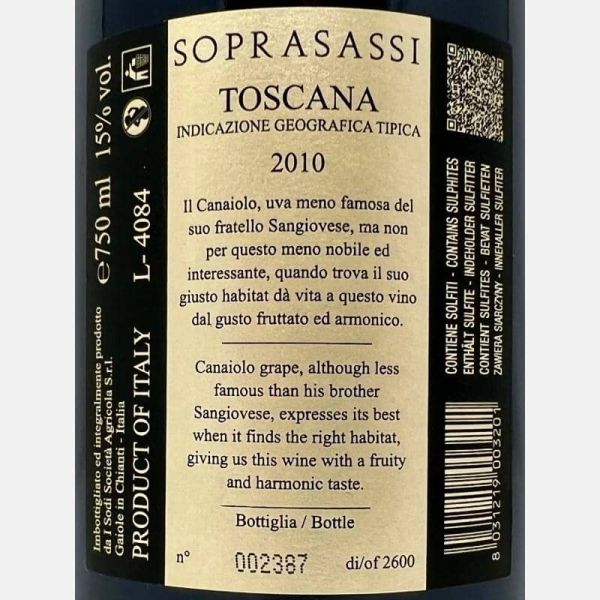 Soprasassi Rosso Toscana IGT 2010 - I...