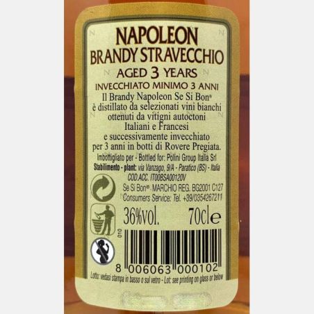 Napoleon Brandy Se Si Bon Aged 3 Years 0,7L 38%Vol. - Polini