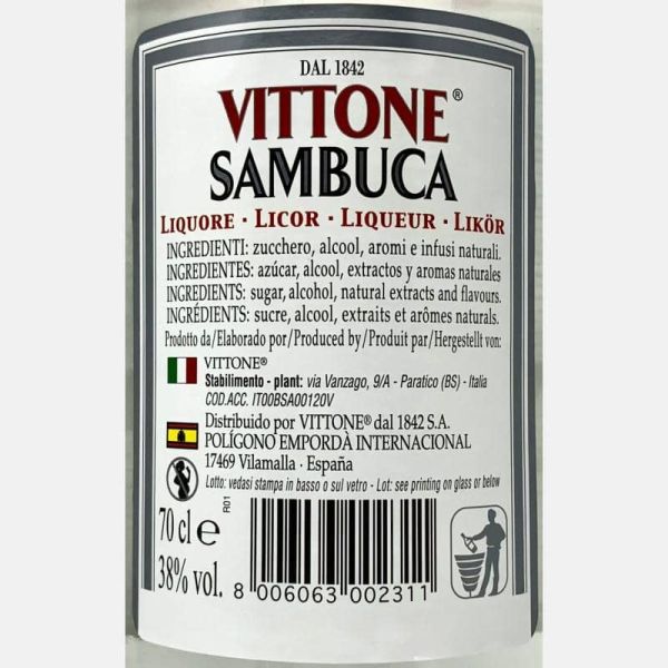 Liquore Sambuca Vittone 0,7L 38%Vol. - Polini Liquore Sambuca Vittone 0,7L 38%Vol. - Polini