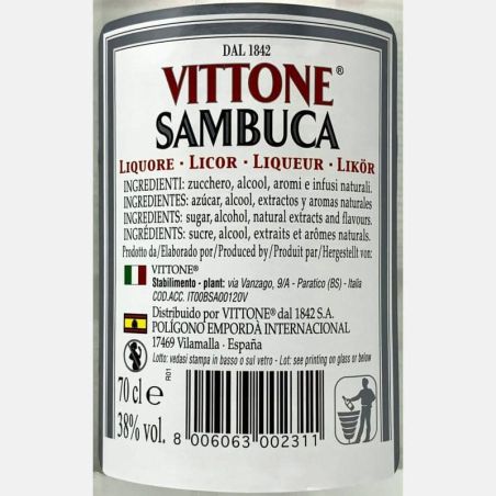 Liquore Sambuca Vittone 0,7L 38%Vol. - Polini