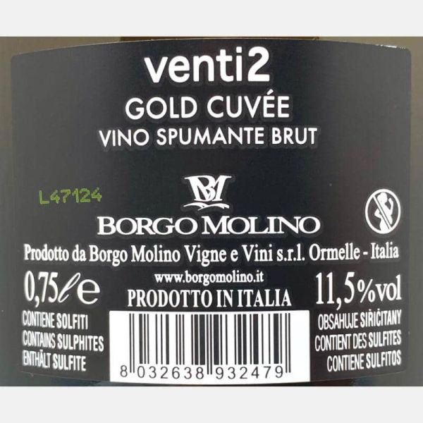 Spumante Gold Cuvée Venti2 Brut - Borgo Molino Spumante Gold Cuvée Venti2 Brut - Borgo Molino
