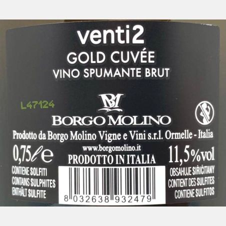 Spumante Gold Cuvée Venti2 Brut - Borgo Molino