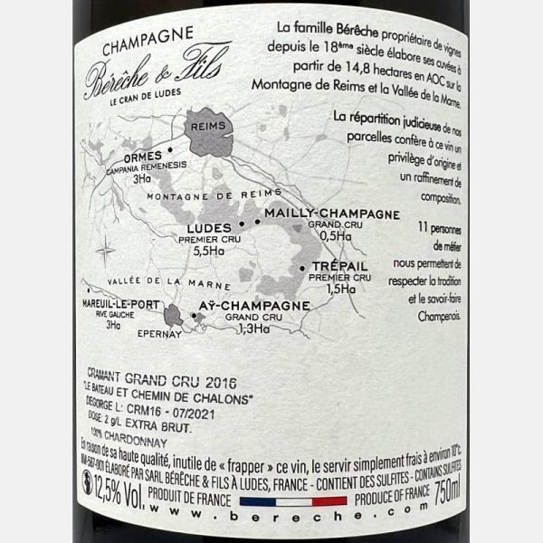 Champagne Cramant Grand Cru AOC 2016 - Bérêche & Fils Champagne Cramant Grand Cru AOC 2016 - Bérêche & Fils