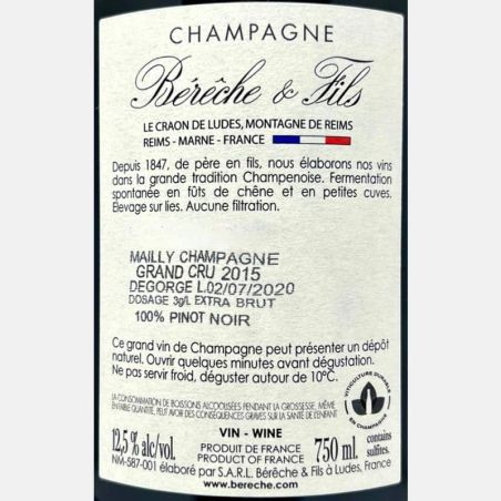 Champagne Mailly Grand Cru AOC 2015 - Bérêche & Fils