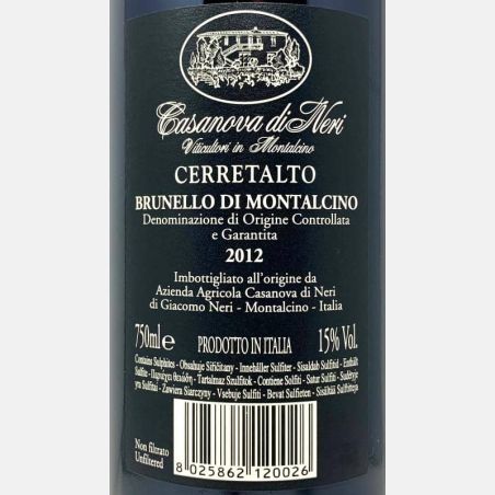 Brunello di Montalcino Cerretalto DOCG 2012 - Casanova di Neri