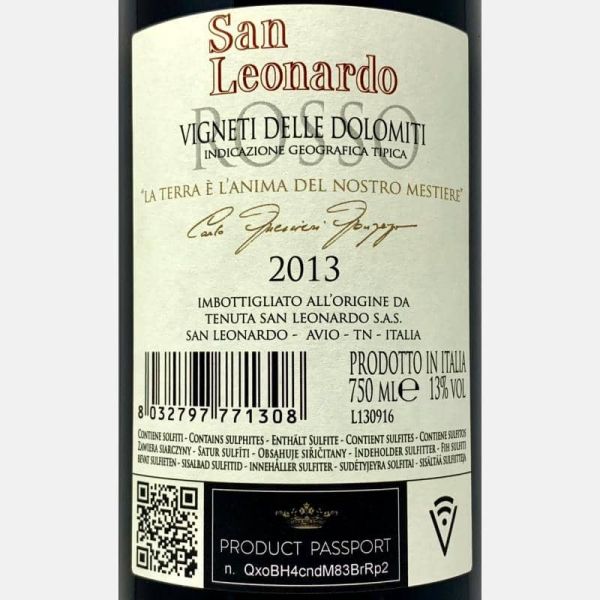 San Leonardo Rosso Vigneti delle Dolomiti IGT 2013 - San Leonardo San Leonardo Rosso Vigneti delle Dolomiti IGT 2013 - San Leonardo