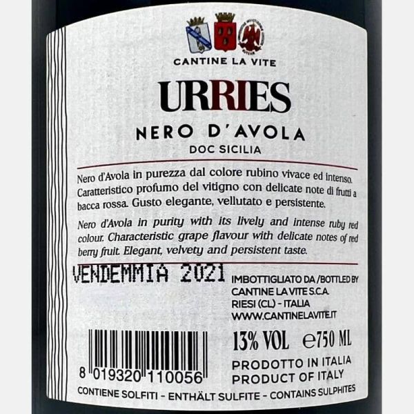Nero d´Avola Urries Sicilia DOC 2021...