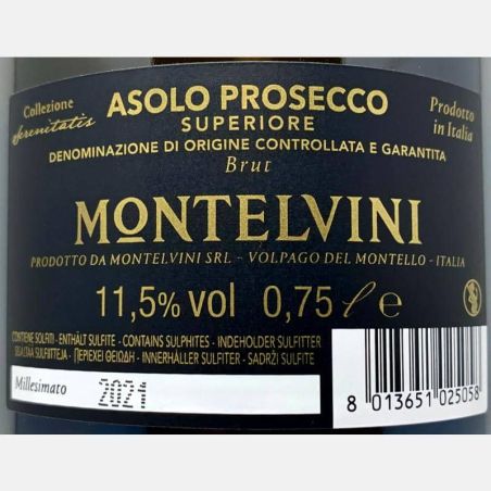 Prosecco Asolo Superiore FM333 Brut Millesimato DOCG 2021 - Montelvini