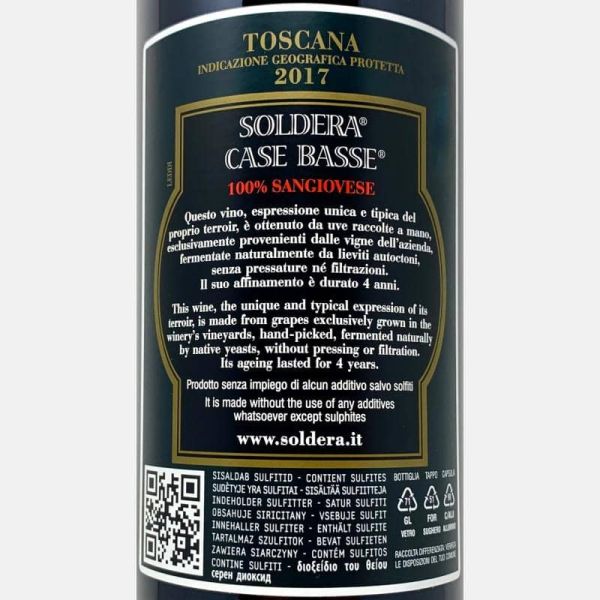 Soldera Case Basse Sangiovese Toscana IGP 2017 - Soldera Soldera Case Basse Sangiovese Toscana IGP 2017 - Soldera