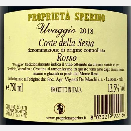 Uvaggio Rosso Coste della Sesia DOC 2018 - Proprieta Sperino