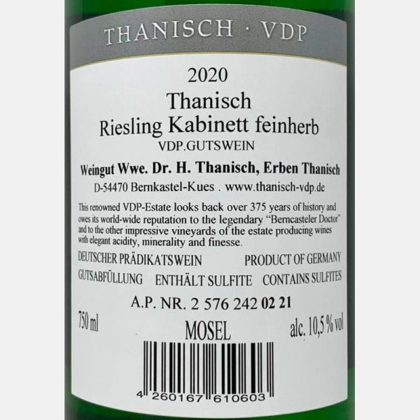 Riesling Kabinett feinherb VDP 2020 - Wwe. Dr. H. Thanisch, Erben Thanisch Riesling Kabinett feinherb VDP 2020 - Wwe. Dr. H. Thanisch, Erben Thanisch