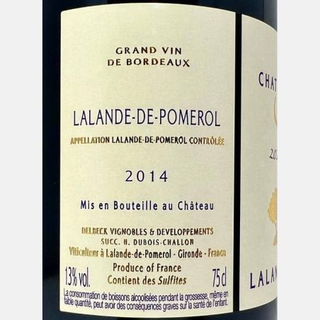 Lalande de Pomerol Bordeaux Rouge AOC 2014 - Chateau Ame de Musset