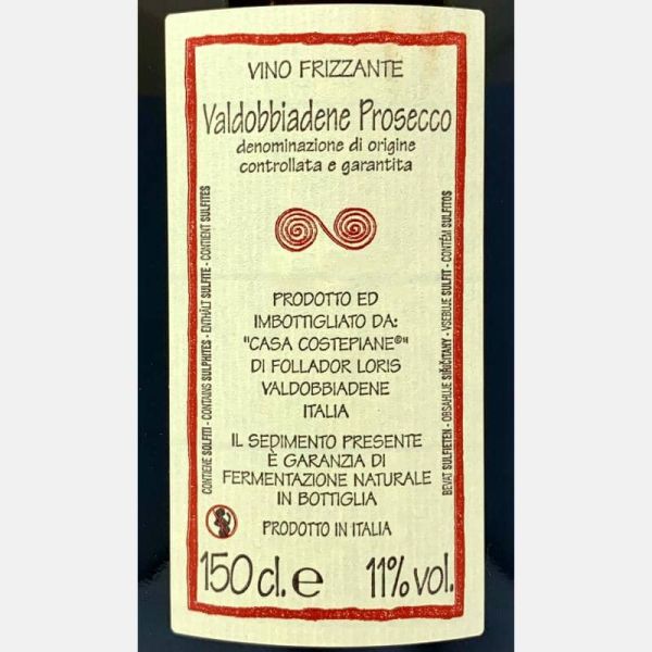 Prosecco Valdobbiadene Frizzante Naturalmente DOCG Magnum 1,5L - Casa Coste Piane Prosecco Valdobbiadene Frizzante Naturalmente DOCG Magnum 1,5L - Casa Coste Piane