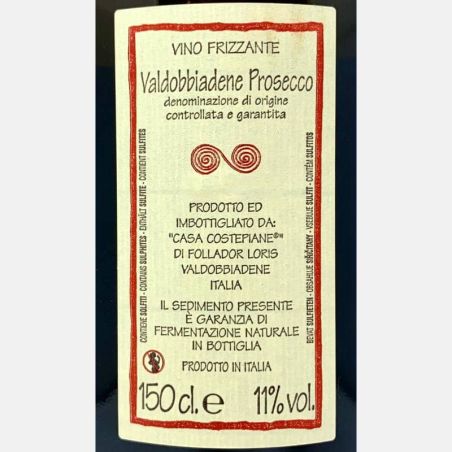 Prosecco Valdobbiadene Frizzante Naturalmente DOCG Magnum 1,5L - Casa Coste Piane