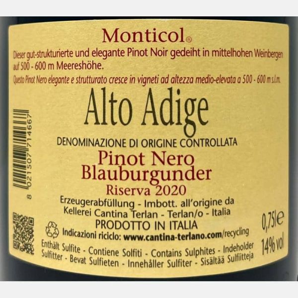 Pinot Nero Riserva Monticol Alto...