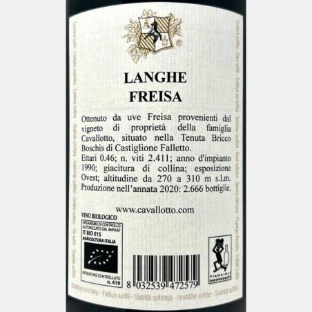 Freisa Langhe DOC 2020 Bio - Cavallotto