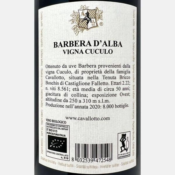 Barbera D'Alba Vigna del Cuculo DOC 2020 Bio - Cavallotto Barbera D'Alba Vigna del Cuculo DOC 2020 Bio - Cavallotto