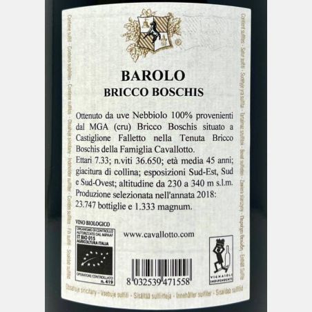 Barolo Bricco Boschis DOCG 2018 Bio Magnum 1,5L - Cavallotto