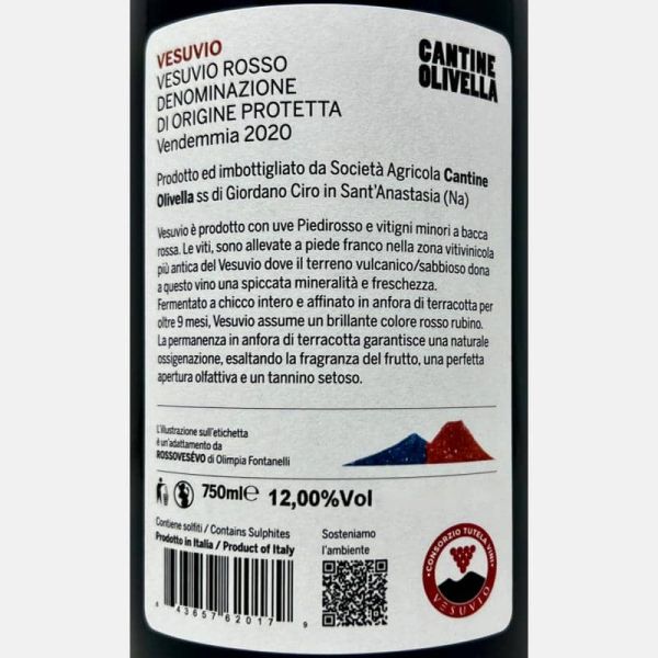 Piedirosso Amphora Vesuvio DOP 2020 - Cantine Olivella Piedirosso Amphora Vesuvio DOP 2020 - Cantine Olivella