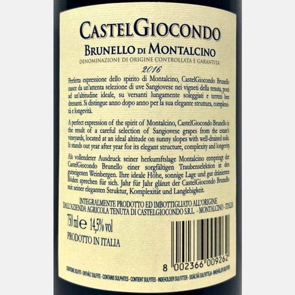 Brunello di Montalcino DOCG 2016 - Castelgiocondo, Frescobaldi Brunello di Montalcino DOCG 2016 - Castelgiocondo, Frescobaldi