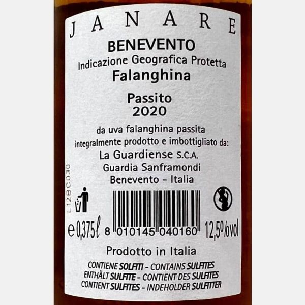 Passito di Falanghina del Sannio Janare Laureto IGP 2020 0,375L - La Guardiense Passito di Falanghina del Sannio Janare Laureto IGP 2020 0,375L - La Guardiense