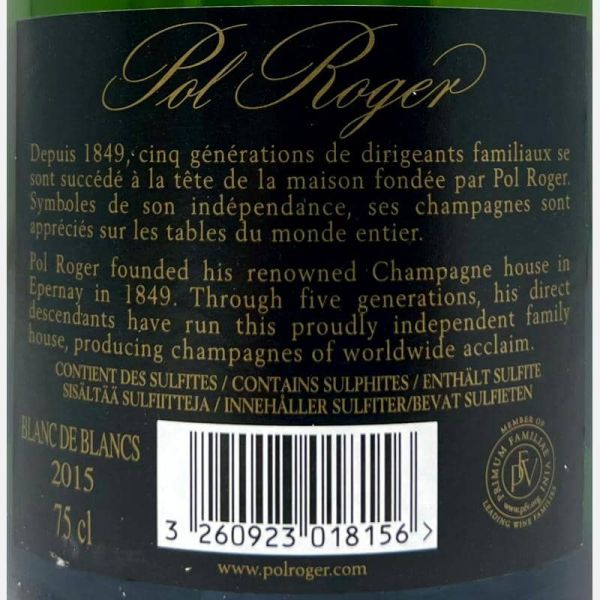 Champagne Blanc de Blancs Vintage Brut AOC 2015 Gift box - Pol Roger Champagne Blanc de Blancs Vintage Brut AOC 2015 Gift box - Pol Roger