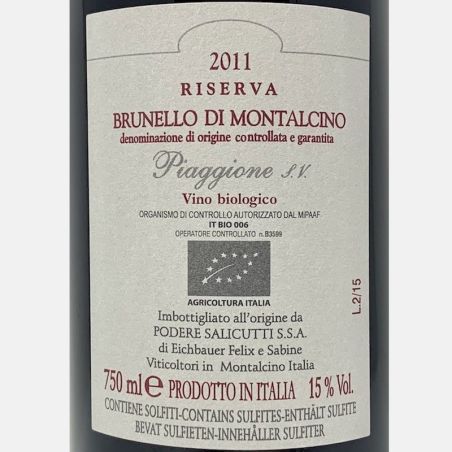 Brunello di Montalcino Riserva Piaggione DOCG 2011 Bio - Podere Salicutti