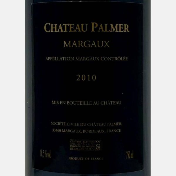 Chateau Palmer Margaux 3eme Cru Classé AOC 2010 - Chateau Palmer Chateau Palmer Margaux 3eme Cru Classé AOC 2010 - Chateau Palmer