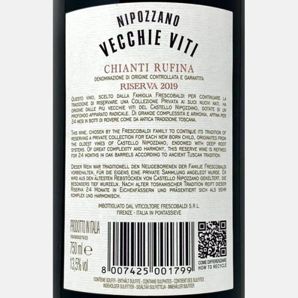 Chianti Rufina Riserva Nipozzano Vecchie Viti DOCG 2019 - Frescobaldi Chianti Rufina Riserva Nipozzano Vecchie Viti DOCG 2019 - Frescobaldi