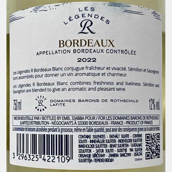Les Légend R Blanc Bordeaux AOC 2022...