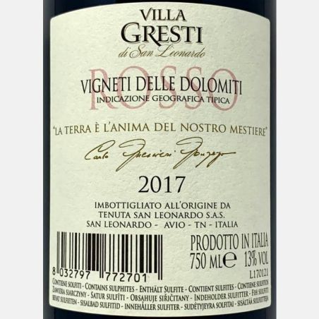 Villa Gresti di San Leonardo Rosso Dolomiti IGT 2017 - San Leonardo